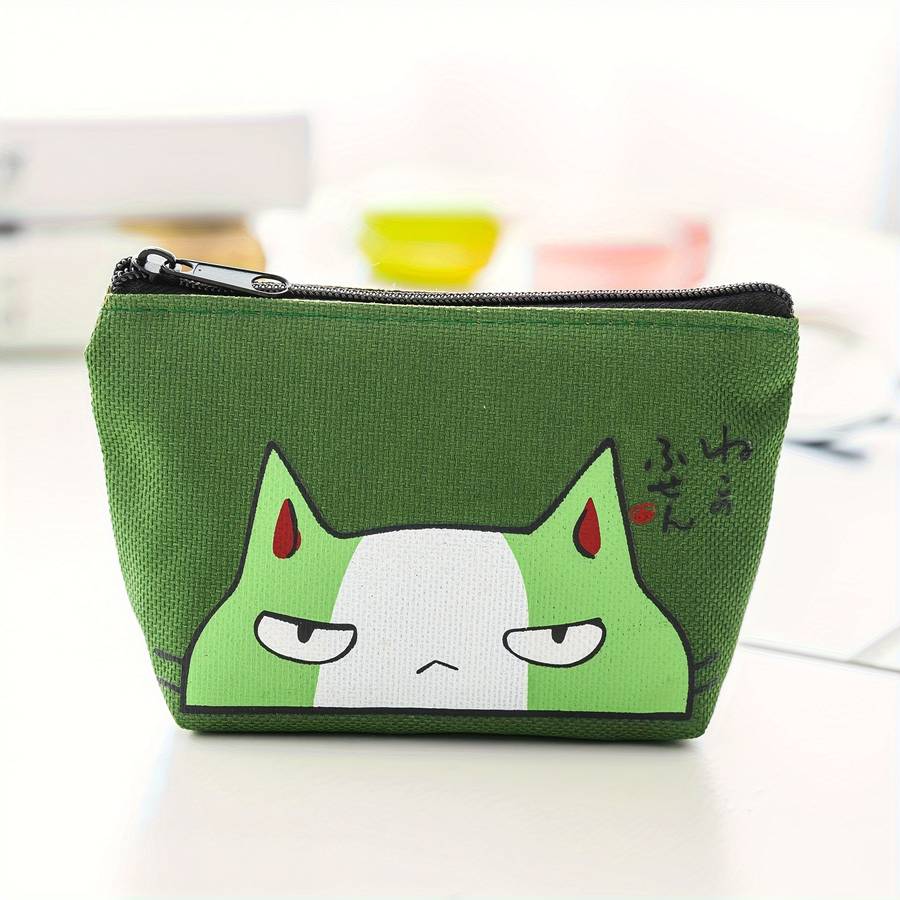 1pc Adorable Cartoon Cat Wallet Small Girl Storage Bag Coin Purse Portable Creative Handheld Key Ho