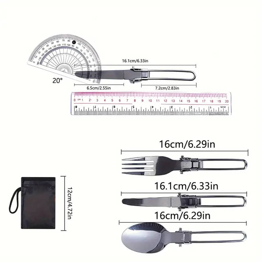 Camping Cookware Mess Kit 1-2 Person Portable Pan Set Fork Spoon Kit For Backpacking Hiking Picnic