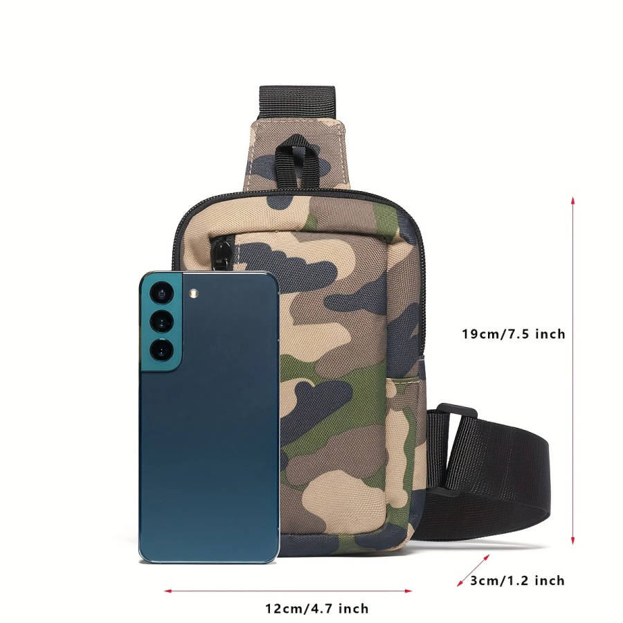1pc Men's Camouflage Small Crossbody Bag Lightweight Satchel Shoulder Bag For Traveling And Hiking P