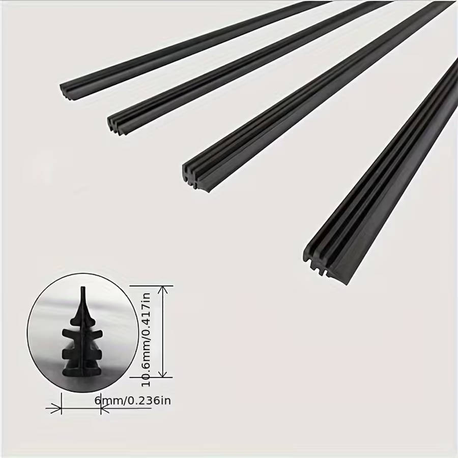 2pcs Silicone 26-inch Car Bus Universal Frameless Windshield Wiper Blade Refill Adhesive Strip Cutta