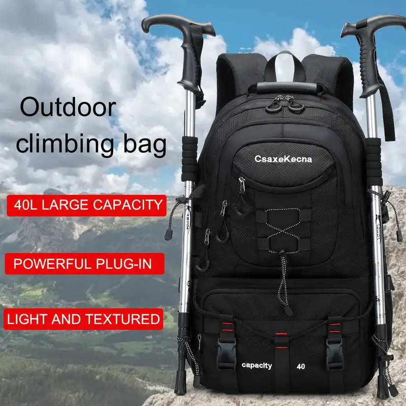 1pc Outdoor Adventure Backpack Durable Polyester USB Charging Port Fits 17-inch Laptop Perfect for H
