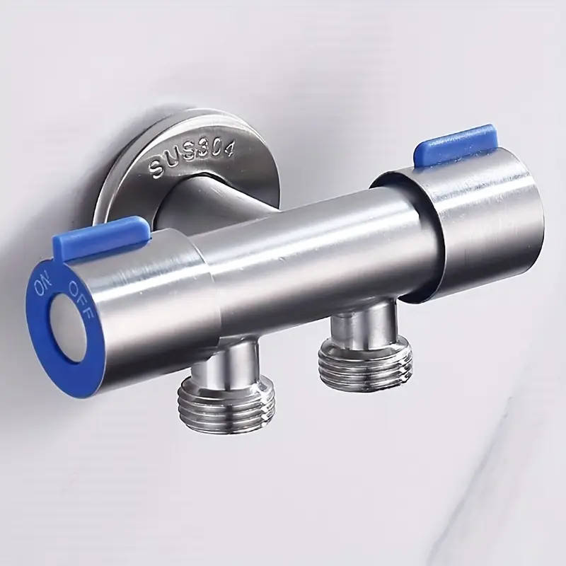 1pc Wall Mounted Stainless Steel Shower Diverter with Double Handle Control Easy Installation and Co