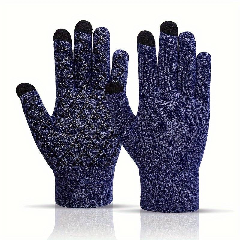 1 Pair Black And White Warm Gloves