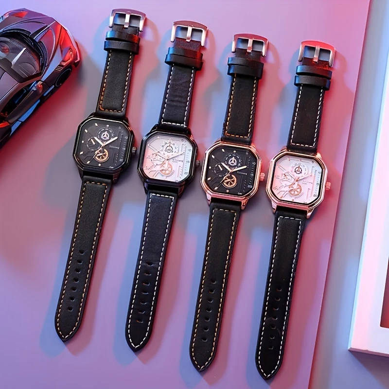 1pc Black Technology Watch Men's Advanced Sense New Concept Trend Sports Ideal Choice For Gifts
