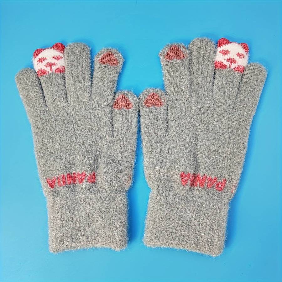 1 Pair Light Purple Warm Gloves