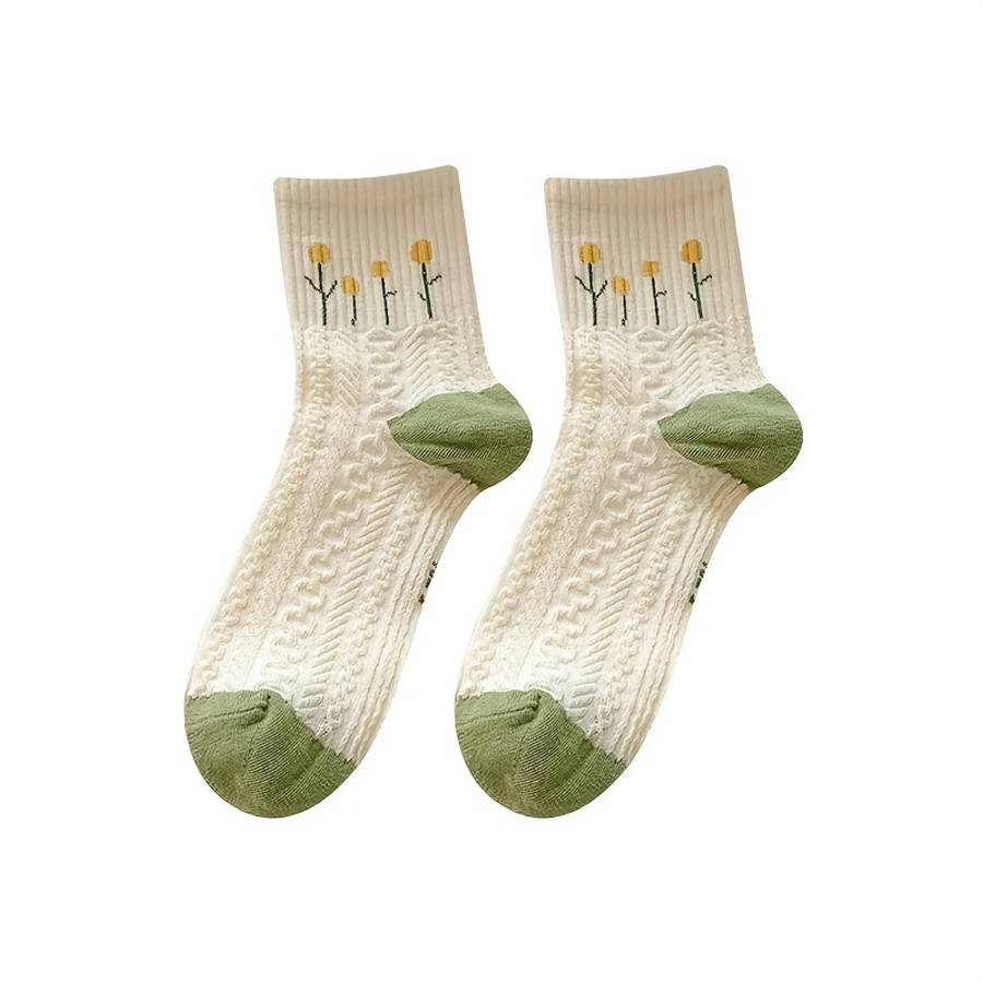 5 Pairs Mixed Color One Size High Elastic Socks
