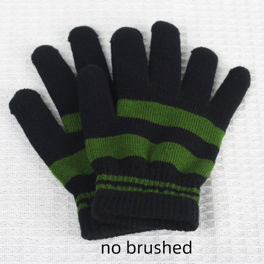 1 Pair Army Green And Black Style Ordinary No Velvet Warm Gloves