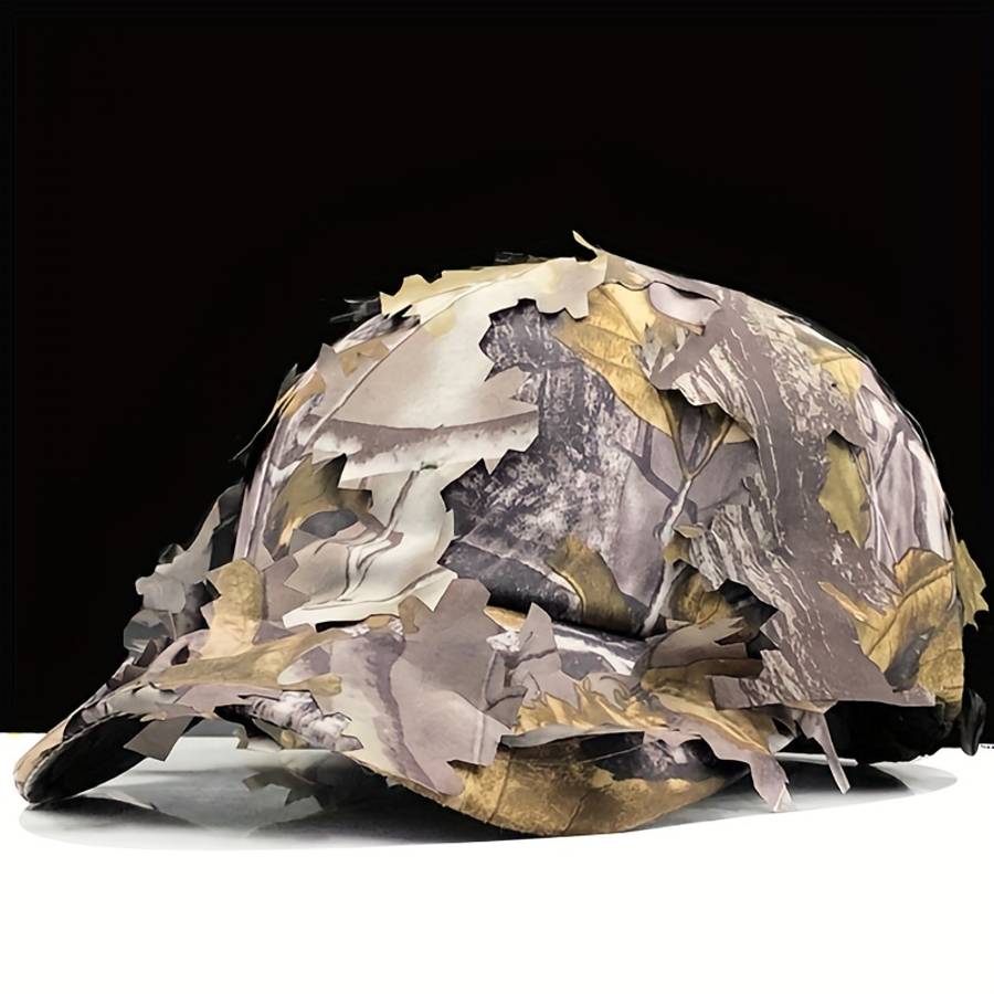 3D Leaf Camouflage Baseball Cap Tactical Hunting Hat Adjustable Size 54-60Cm 21.26-23.62In O