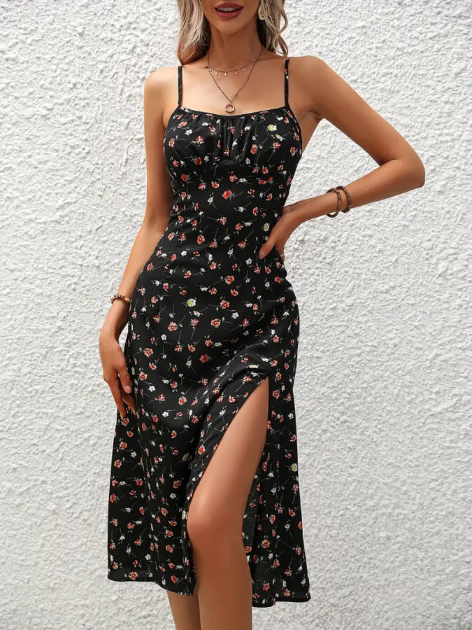 Elegant Spaghetti Strap Dress, Women's Clothing