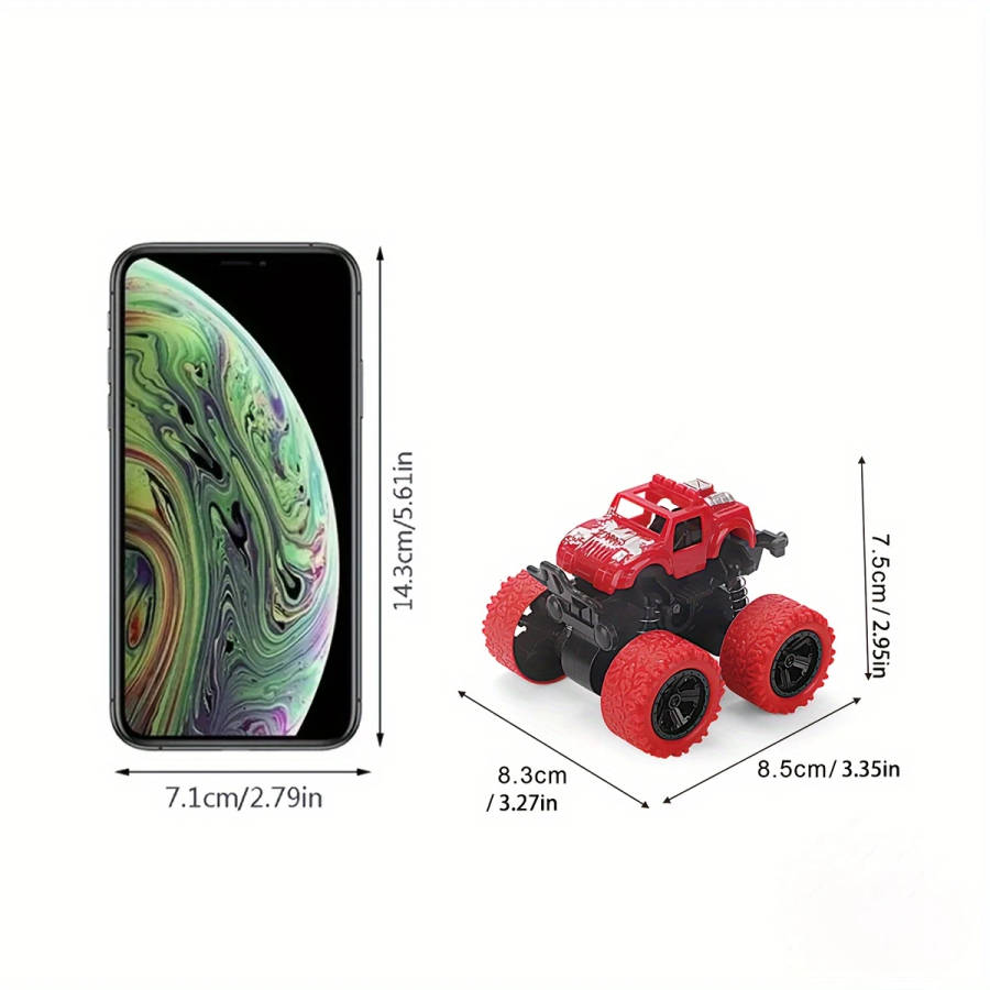 1pc Four-Wheel Drive Two-Way Inertial Off-Road Stunt Car Can Rotate with 360 Stunt As Halloween