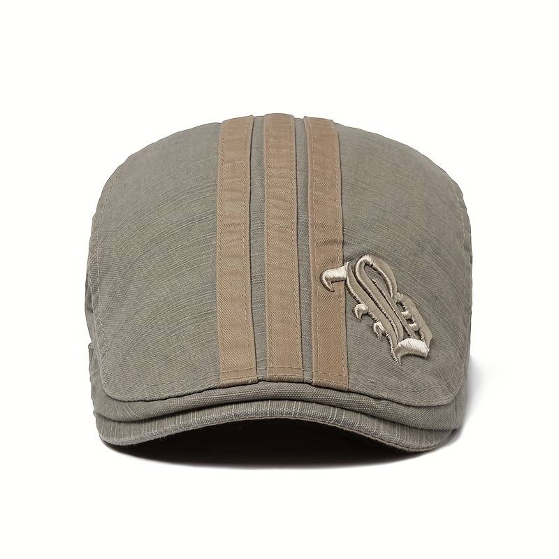 1pc Vintage Beret Hat Vintage Men's Embroidery Beret Spring Autumn Flat Cap Adjustable Visor Hat