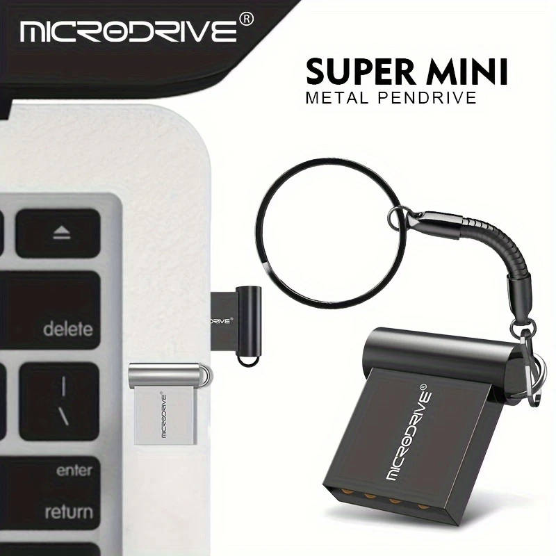 1pc Metal Mini USB 2.0 Flash Drives 64GB Perfect For Matching With Hanging Cords Keyrings