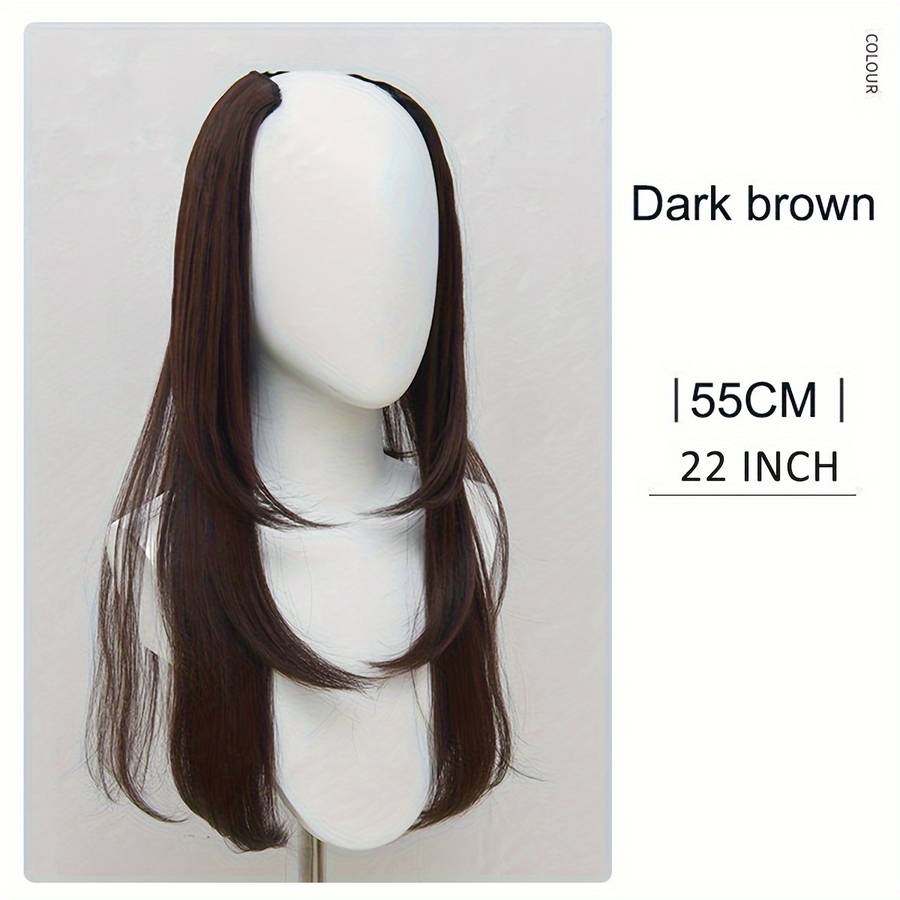 1Pc Brown Black 55.88cm Fashion Design Wig