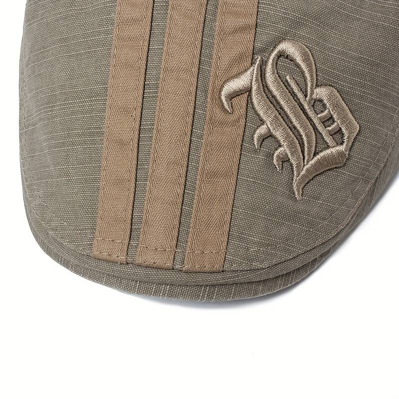 1pc Vintage Beret Hat Vintage Men's Embroidery Beret Spring Autumn Flat Cap Adjustable Visor Hat