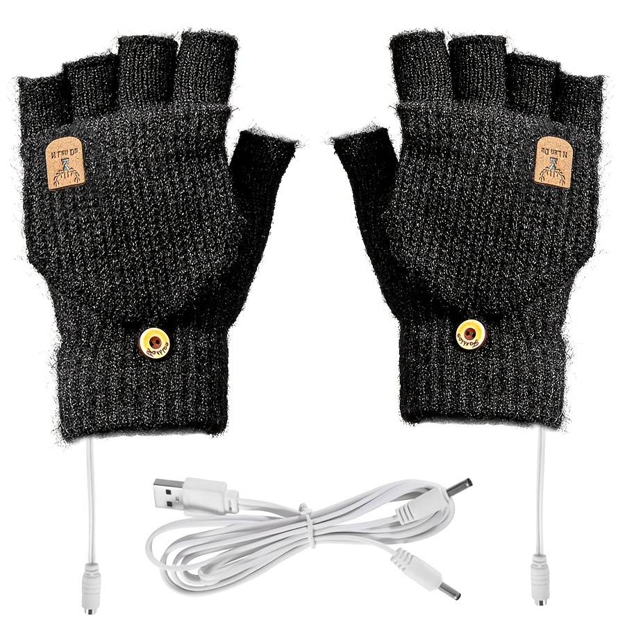 1 Pair Black Warm Gloves