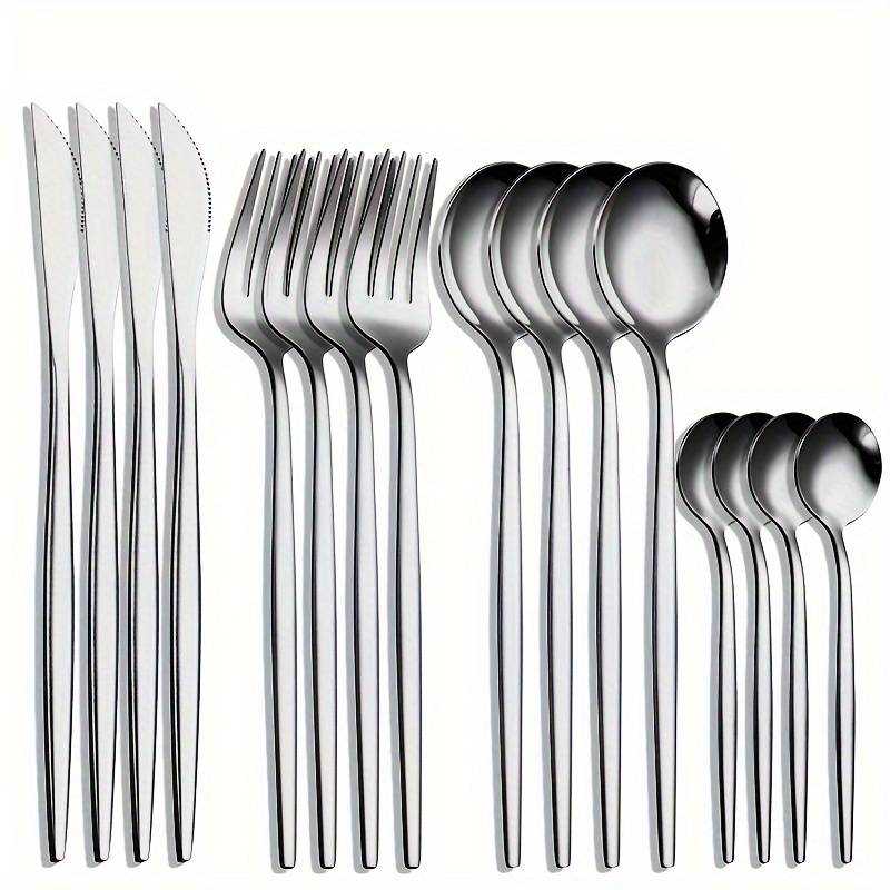 Set Of 16 Stainless Steel Portuguese Tableware Including 4 Sets Of Steak Knives Forks And Sp