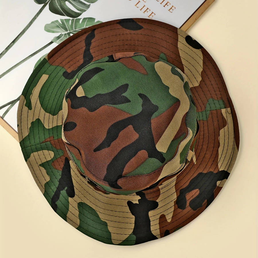 1pc Men's Camouflage Adjustable Outdoor Bucket Hat Color sent randomly