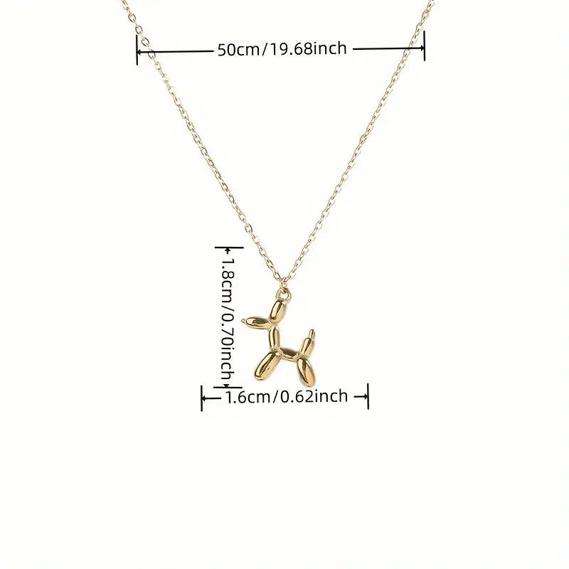 Genuine Stainless Steel Necklace with Balloon Dog Pendant