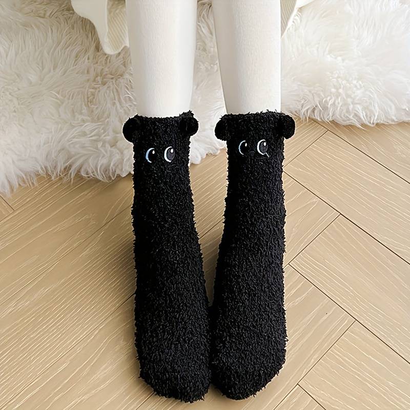 1Pairs Sock Cat Black Pair  One Size