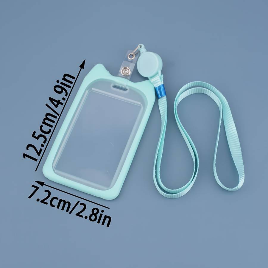 1pc 1 Cat Ear Card Holder Fashion Multi-purpose Student ID Adult Employee Bus Card Work Certificat