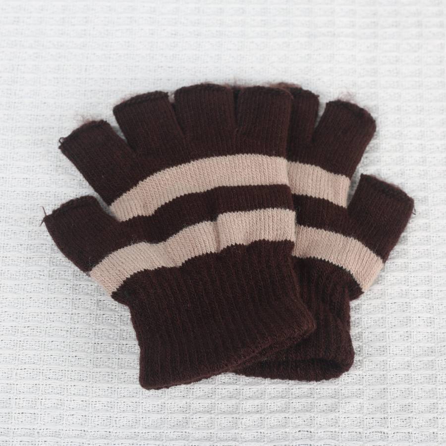 1 Pair Coffee Plus Camel Plus Velvet Warm Gloves