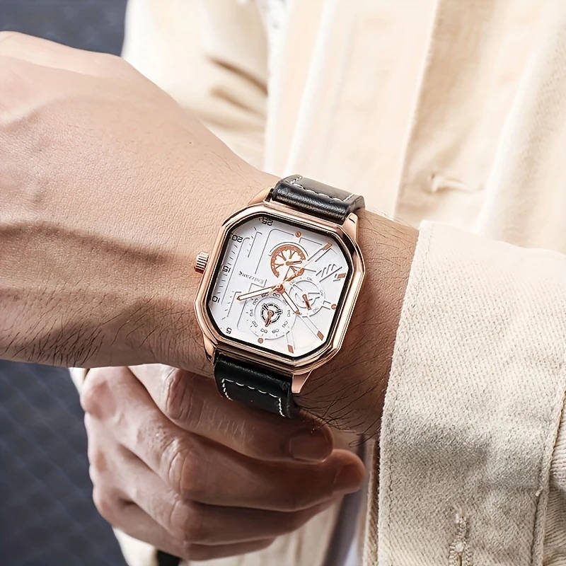 1pc Black Technology Watch Men's Advanced Sense New Concept Trend Sports Ideal Choice For Gifts