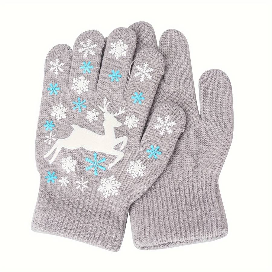 1 Pair Gray Warm Gloves