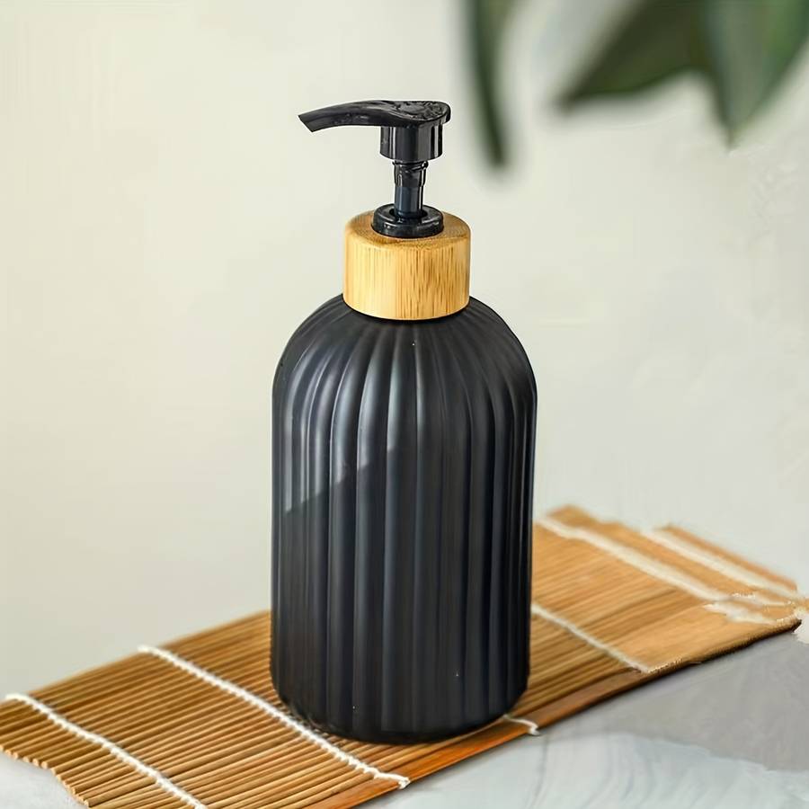 2pcs Plastic Soap Dispenser For Bathroom Bamboo Pump   17oz2 Kitchen Soap Dispenser Set Dis