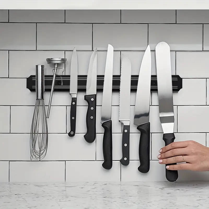 1pc Powerful Magnetic Knife Holder for Wall Space-Saving Secure Easy Access Adds Style Safety to You