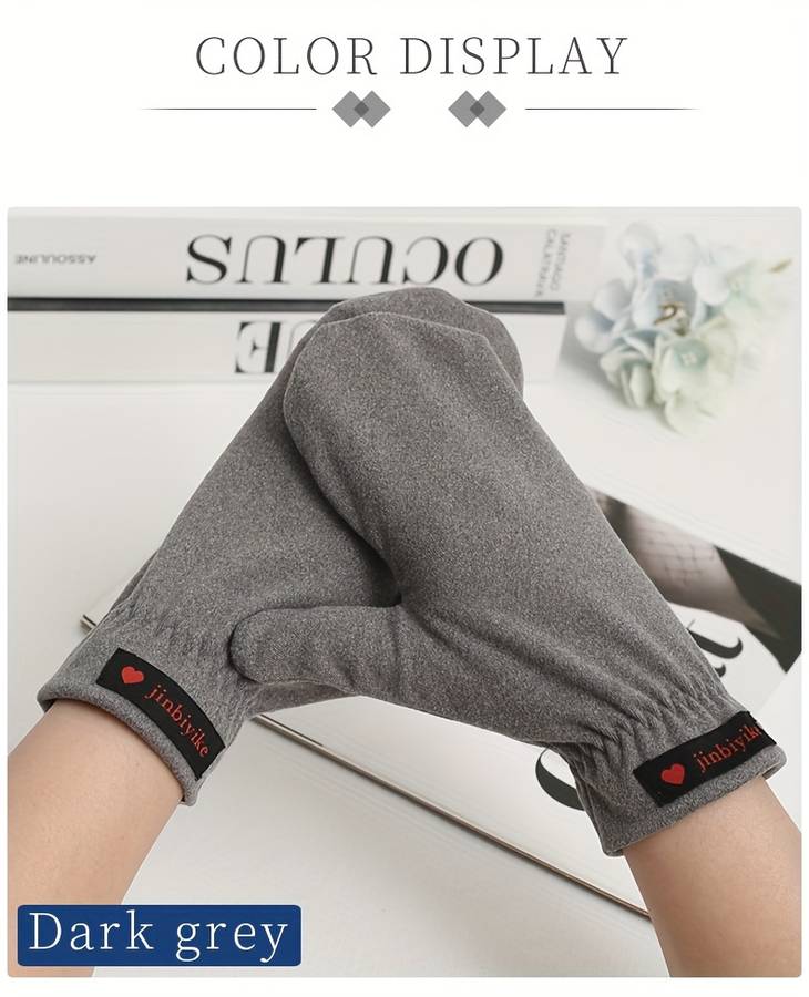 1 Pair Dark Gray Warm Gloves