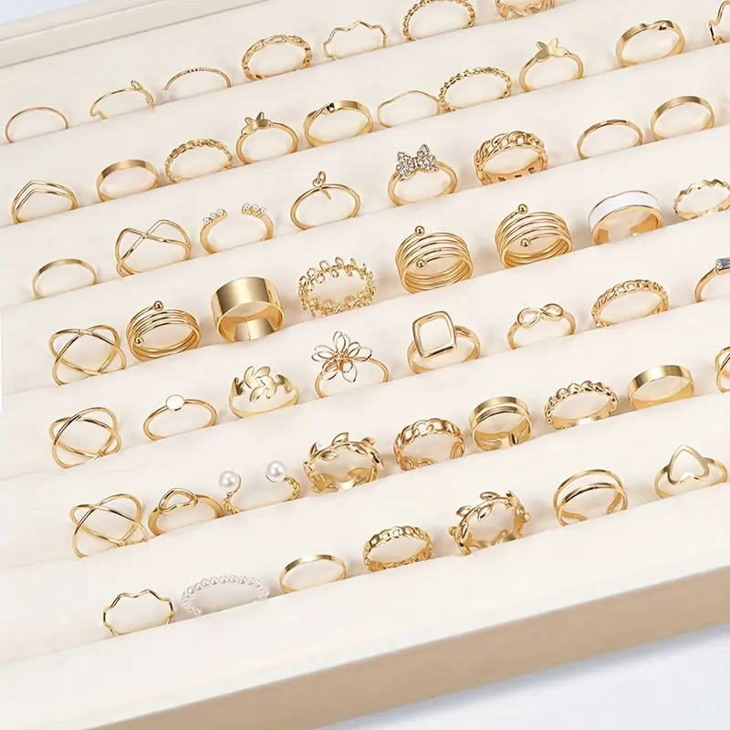 66pcs Ring Set Trendy Designs Mix