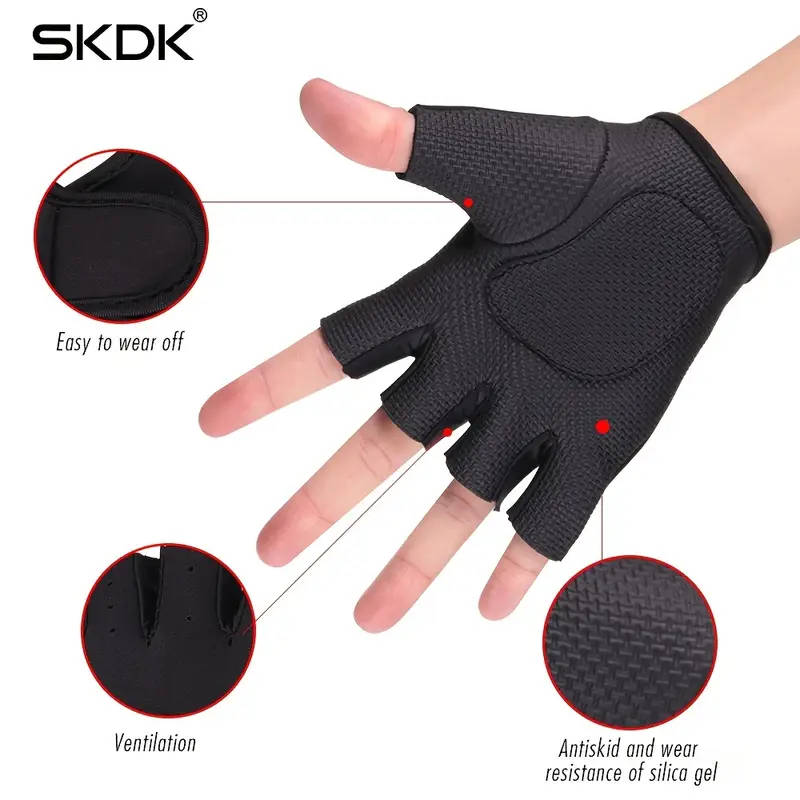 1 Pair Size M Breathable Silicone Non-Slip Sports Workout Gloves Perfect for Gym Training Weightlift