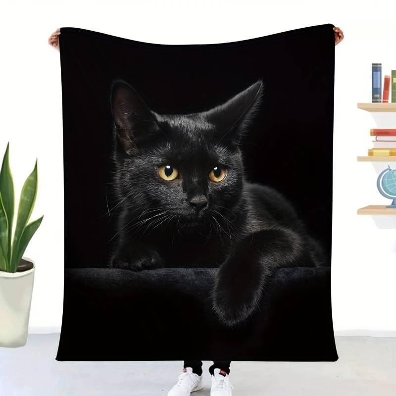 1ps Blanket Color Black Cat size 130x150cm