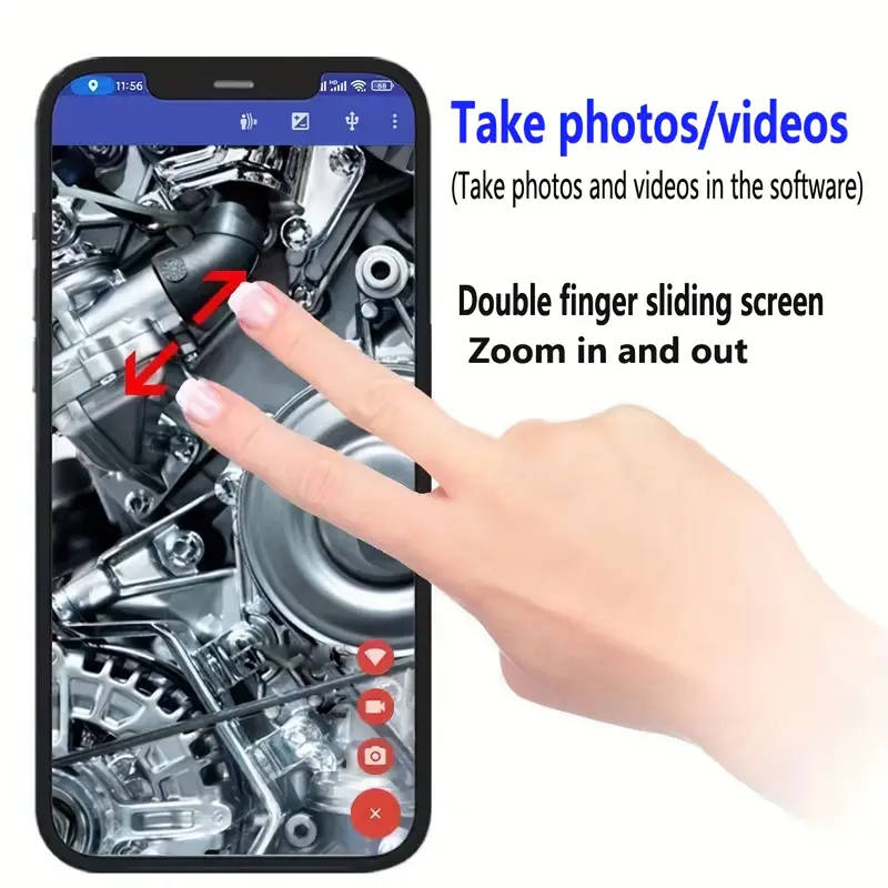 1 set 7mm 0 27in lens high definition endoscope android mobile phone camera pipeline detection industrial automotive repair carbon deposition visual repair air conditioning detection 2m 5m wire probe details 6