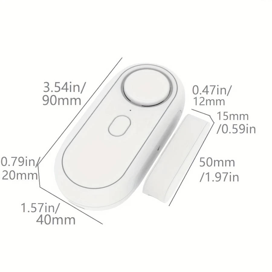 1Pc Adjustable Volume Battery Operated Wireless Door And Window Alarms With Remote For Home Security