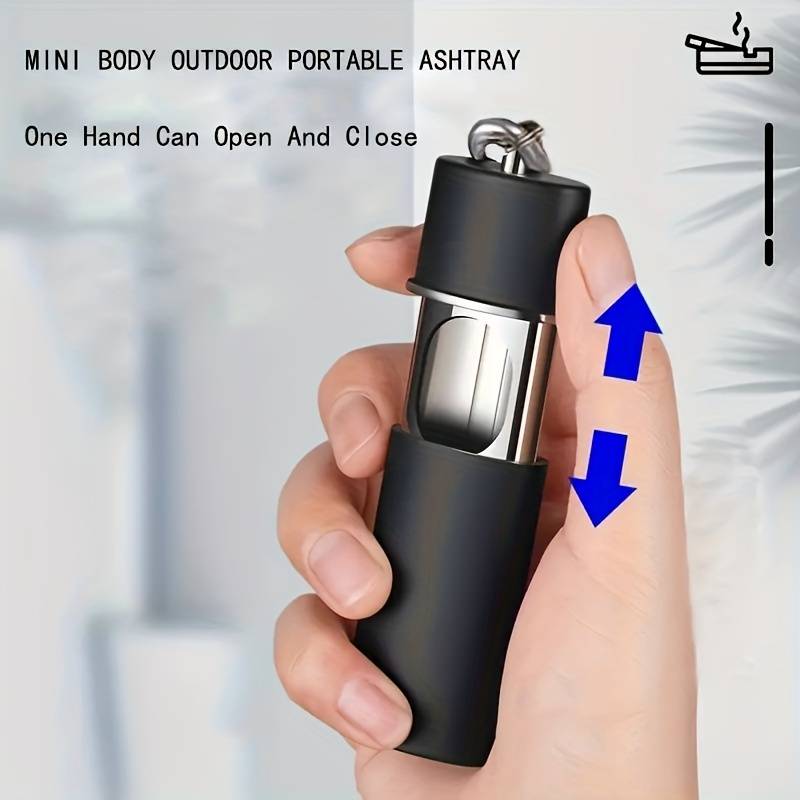 1pc Portable Men's And Women's Ashtray Pendant Key Chain Pocket Ashtray Outdoor Travel Portable Ash