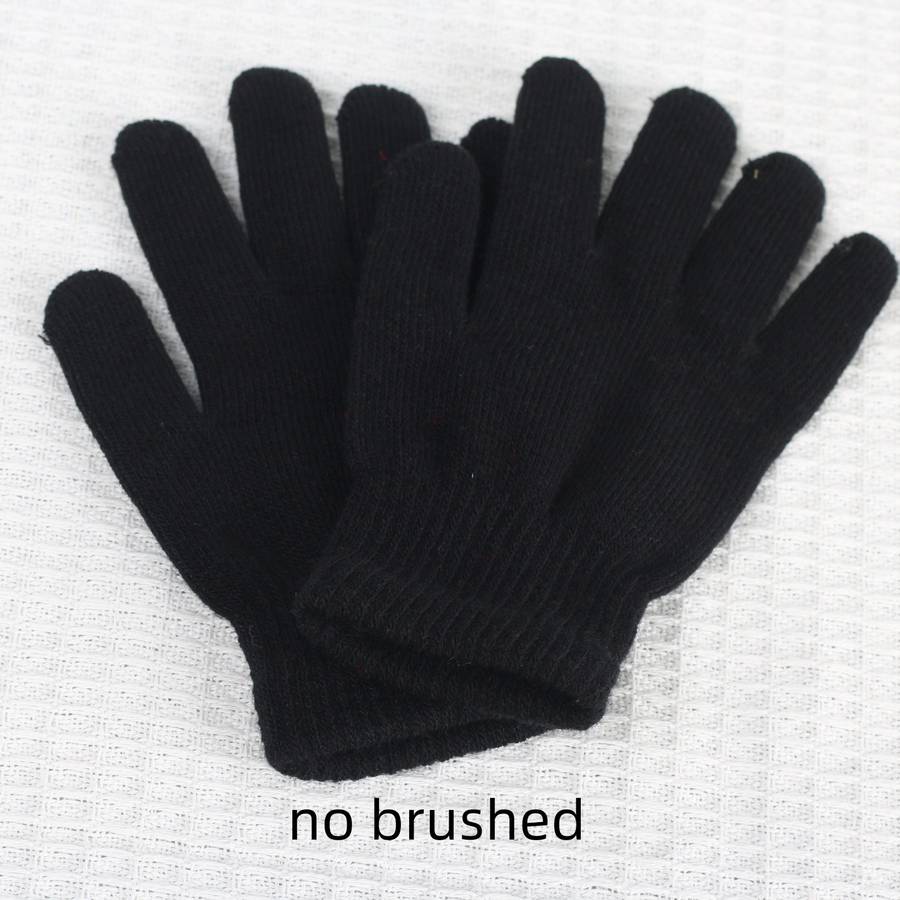 1 Pair Pure Black Style Ordinary No Velvet Warm Gloves