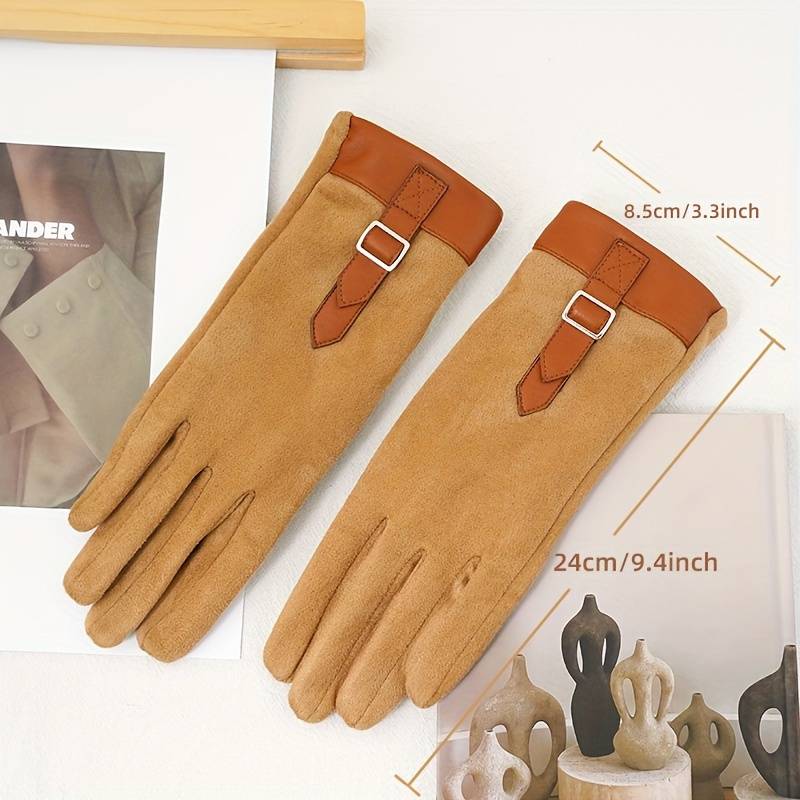 1 Pair Orange Warm Gloves