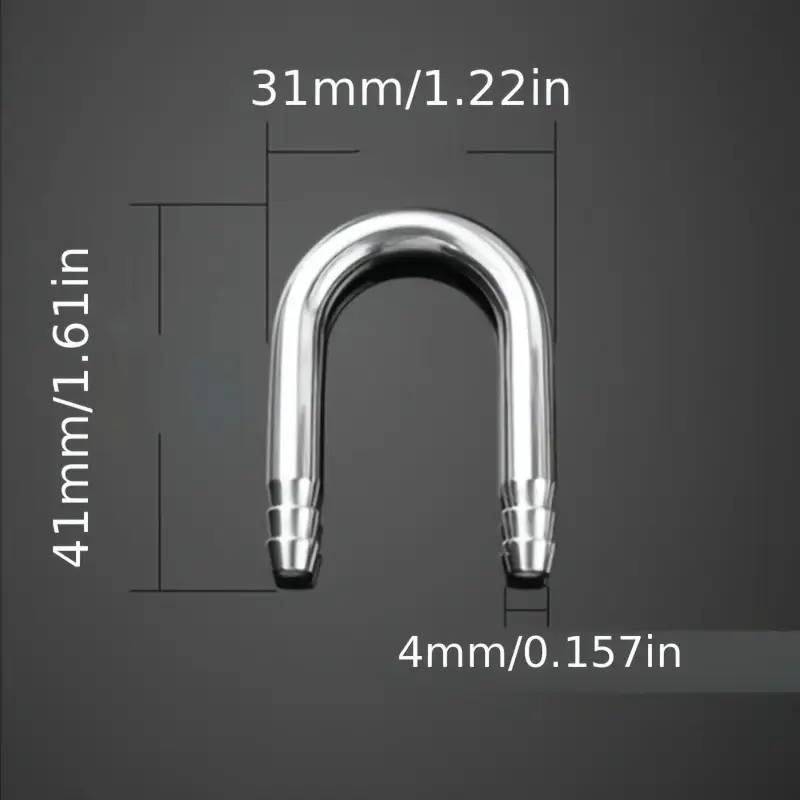 4 Pieces Stainless Steel U-Shaped Aquarium Air Hose Connectors