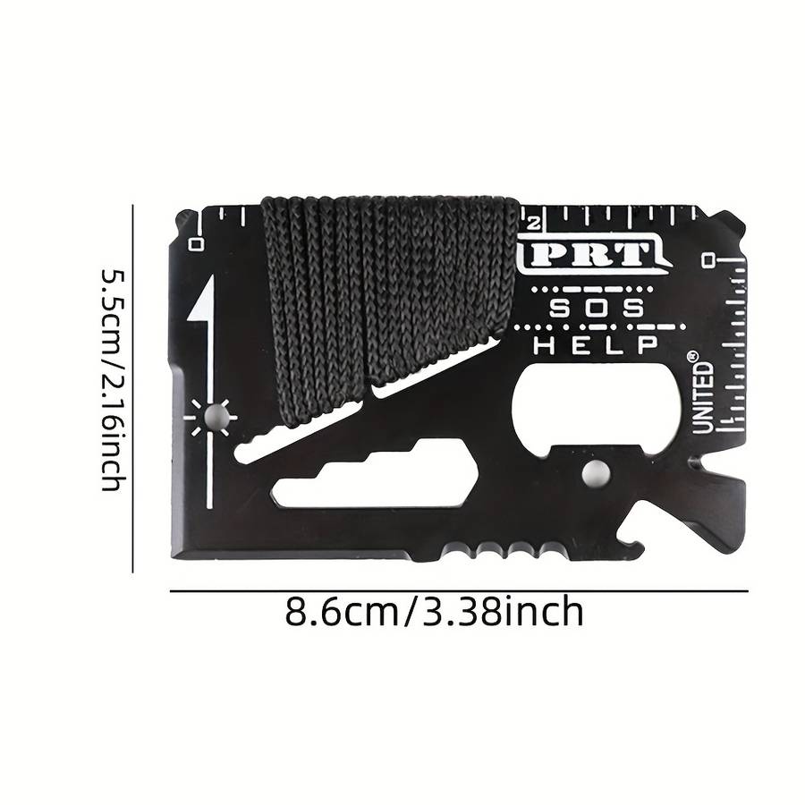 1pc 14in1 Portable Stainless Steel Multi-Function Knife Card Outdoor Camping Rope Bindi