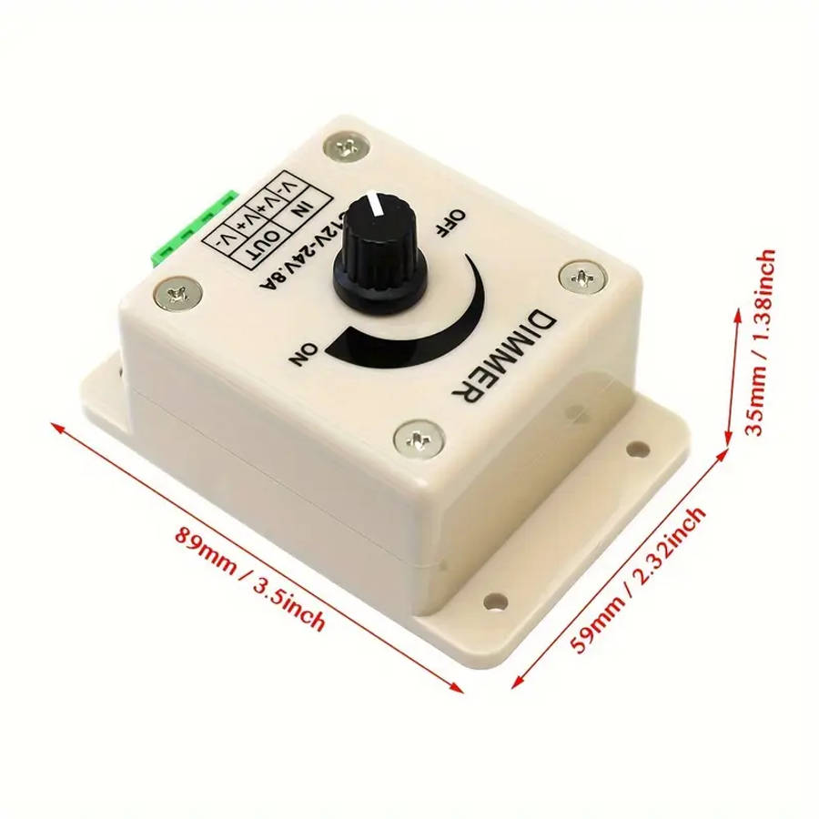 High-Quality Led Strip Light Dimmer Stepless Brightness Control Dc12-24V 8A Easy Install