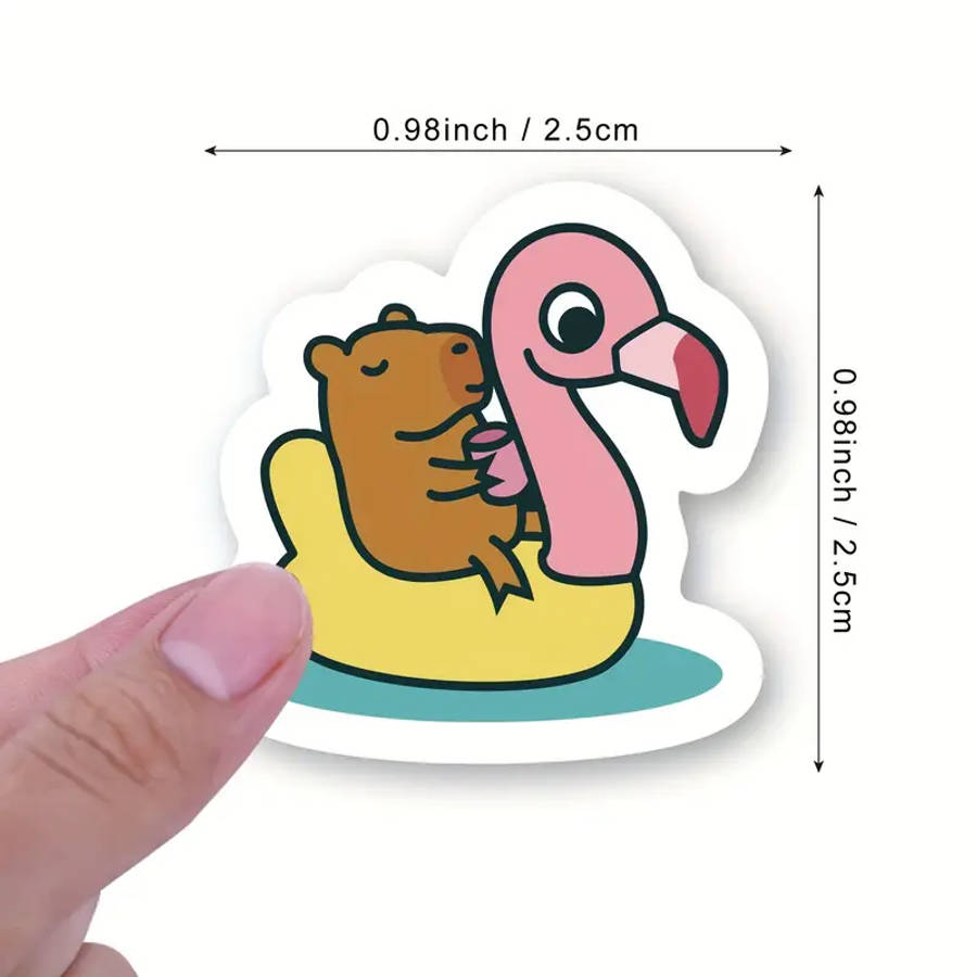 35pcs Capybara Stickers Pack - Cute Cartoon Designs
