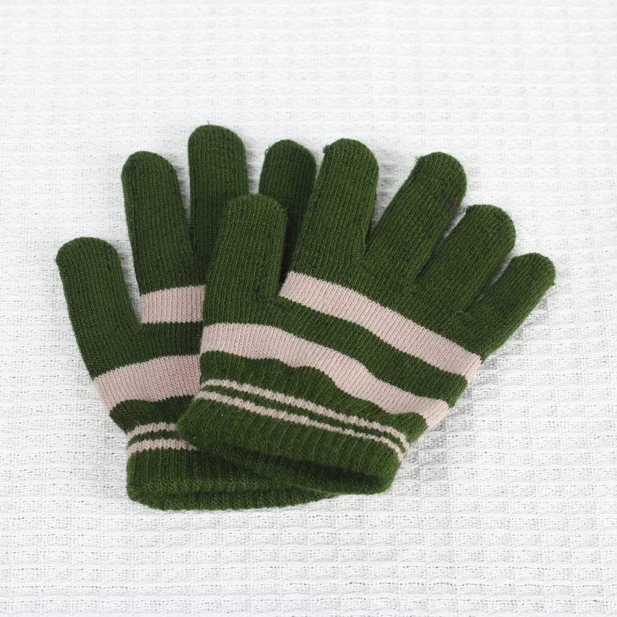 1 Pair Snow Green Plus Yellow Style Ordinary No Velvet Warm Gloves