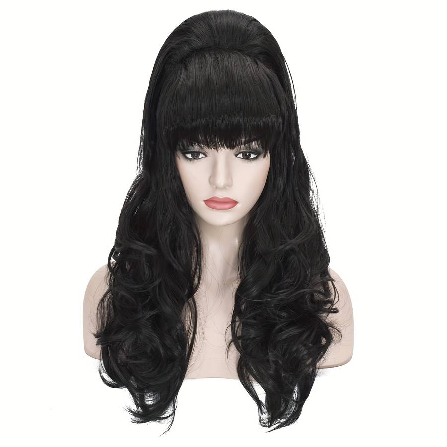 1Pc Black 60.96cm Fashion Design Wig