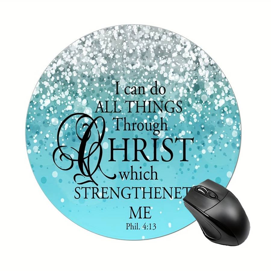 1pc English Quotes Gaming Mouse Pad Stylish Design Round Mousepad Non-slip Rubber M