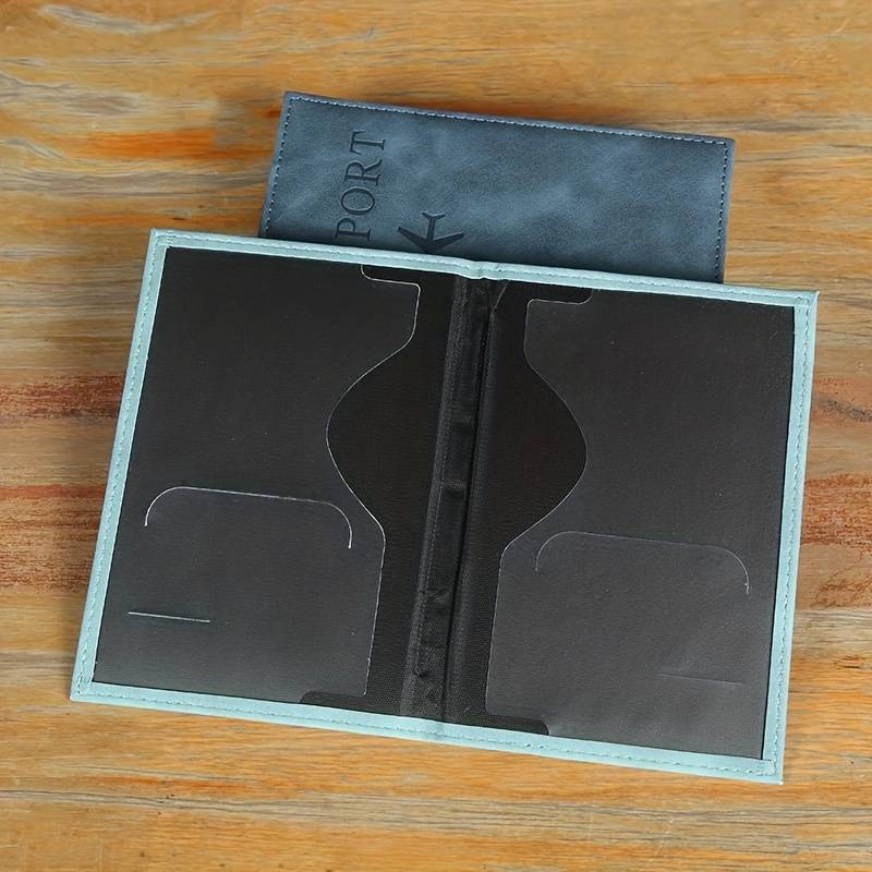 1pc PU Simple Passport Holder Passport Protection Case Travel Passport ID Credit Card Cover Holder