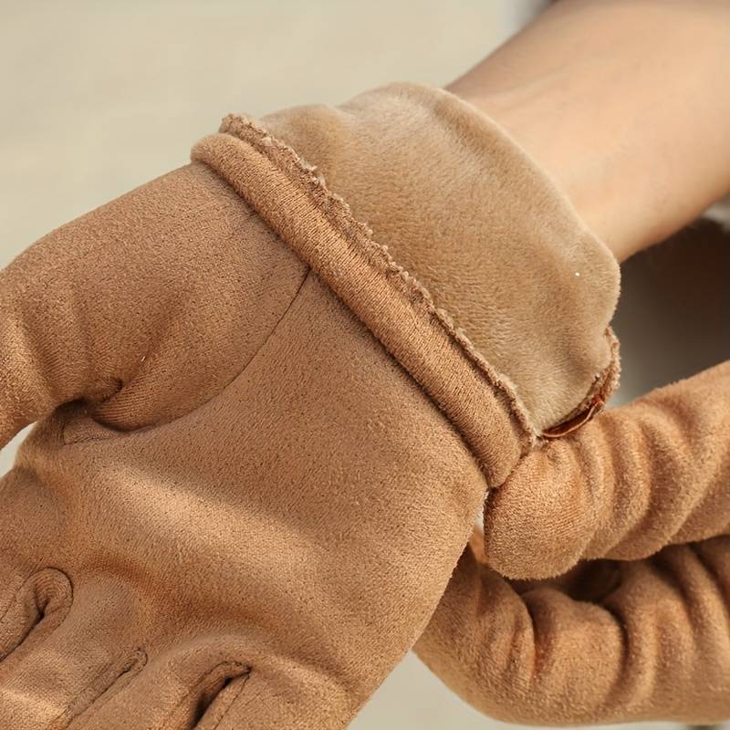 1 Pair Orange Warm Gloves