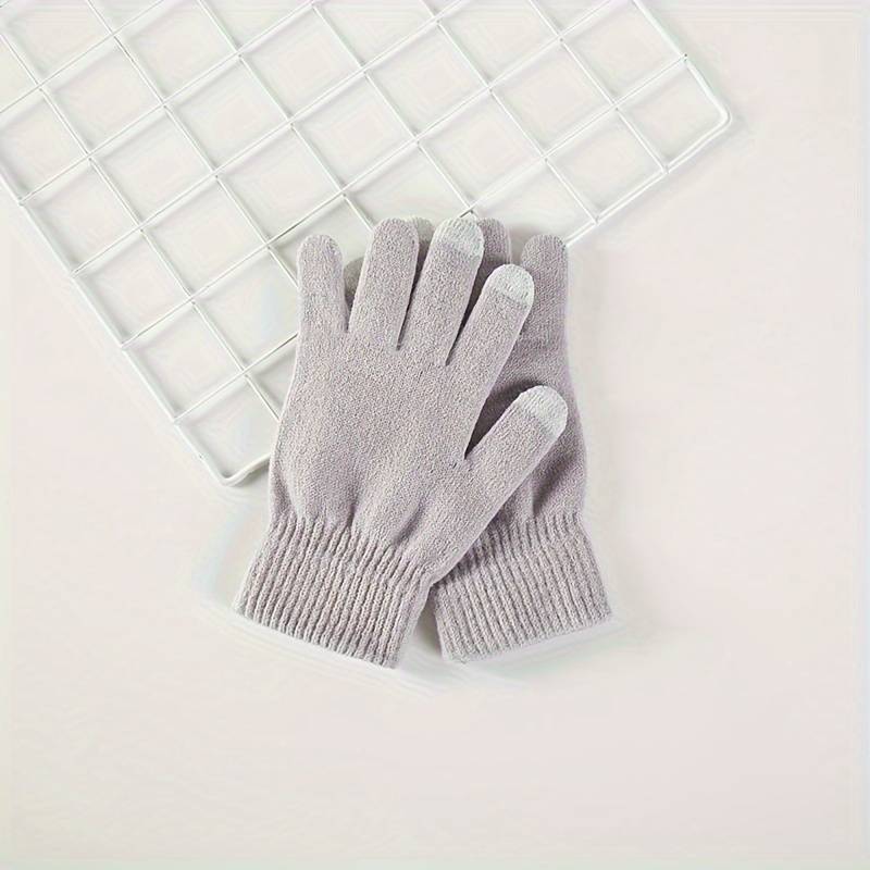 1 Pair Beige Warm Gloves