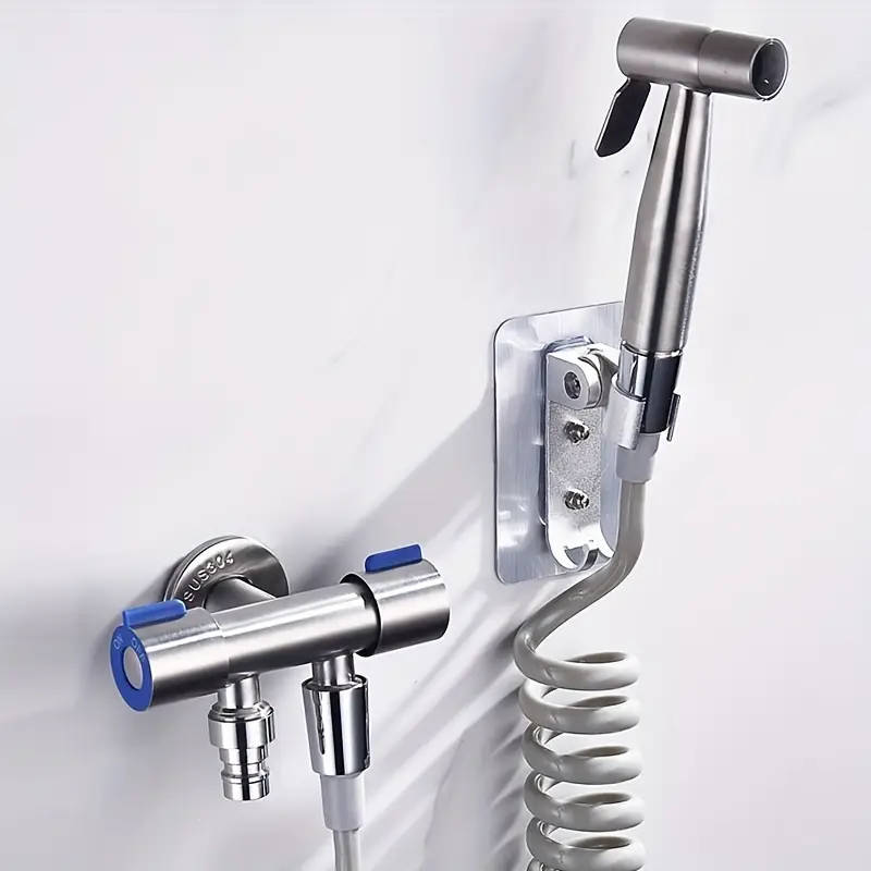 1pc Wall Mounted Stainless Steel Shower Diverter with Double Handle Control Easy Installation and Co