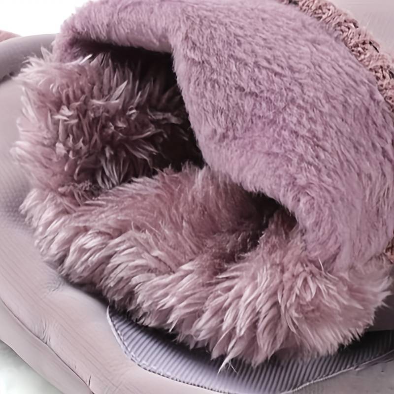 1 Pair Grey Pink Warm Gloves